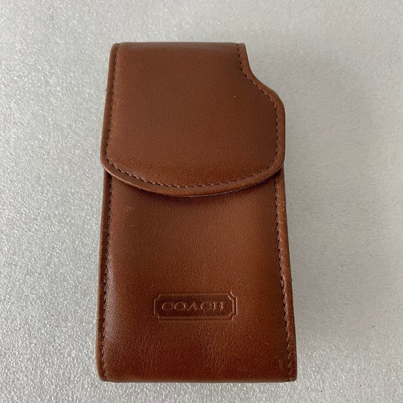 Rare Vintage COACH Cell Phone Case Holder Brown - Picture 1 of 8